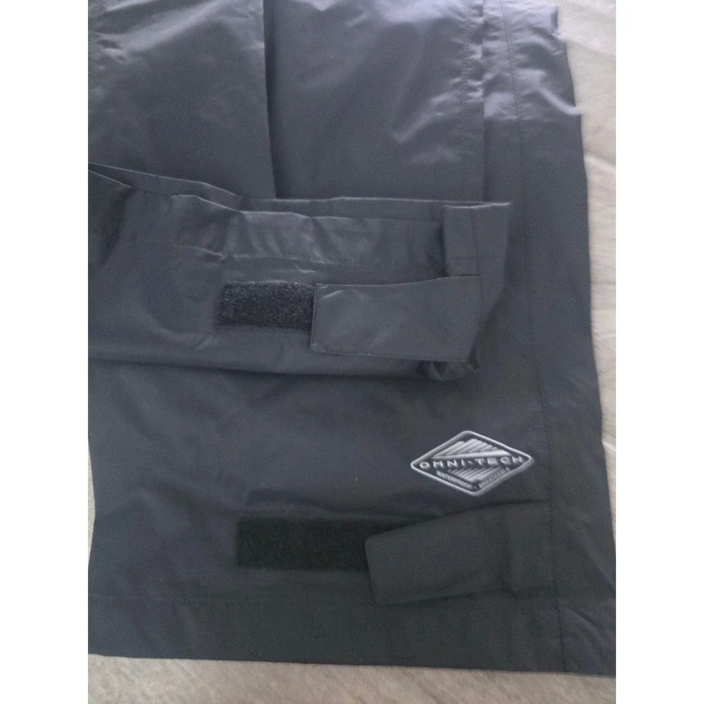 Columbia Omni-Tech Mens Rain Pants Black Waterproof Breathable Small 32 Inseam